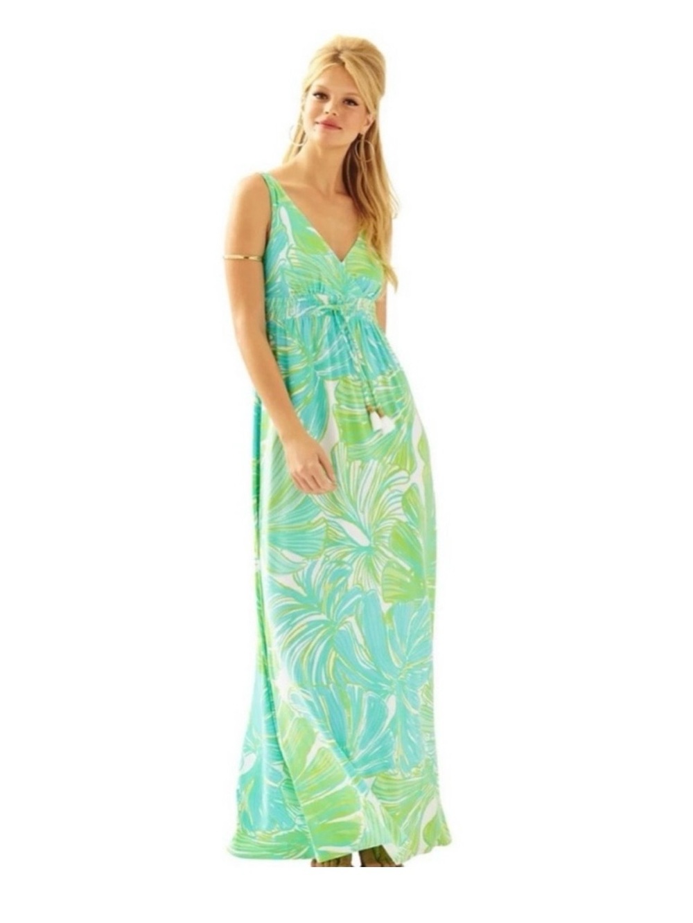 Lilly Pulitzer Isla Sheen Fronds Maxi Dress, Sz S